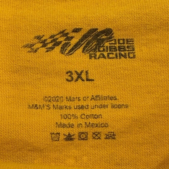 Kyle Busch Shirt Mens 3XL Yellow NASCAR Racing Joe Gibbs M&Ms 18 Car Graphic - Picture 5 of 7